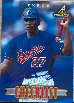 Vladimir Guerrero Signed 1997 New Pinnacle Baseball Card - Montreal Expos #198 CL Checklist: 1-100