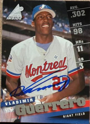Vladimir Guerrero Signed 1998 Pinnacle Inside Baseball Card - Montreal Expos #27