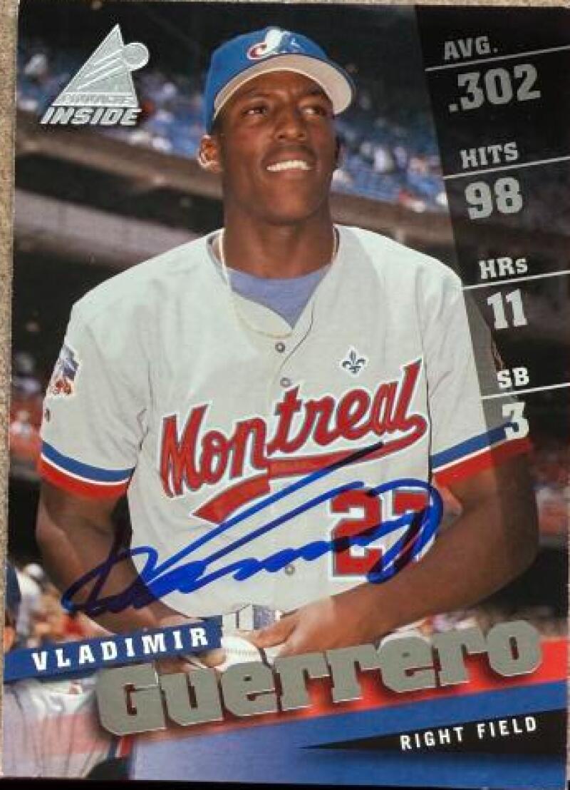 Vladimir Guerrero Signed 1998 Pinnacle Inside Baseball Card - Montreal Expos #27