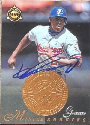 Vladimir Guerrero Signed 1998 Pinnacle Mint Collection - Bronze Baseball Card - Montreal Expos #27 MR