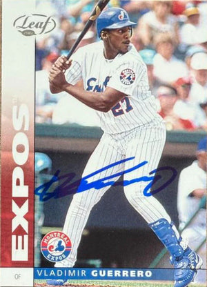 Vladimir Guerrero Signed 2002 Leaf Baseball Card - Anaheim Angels #125