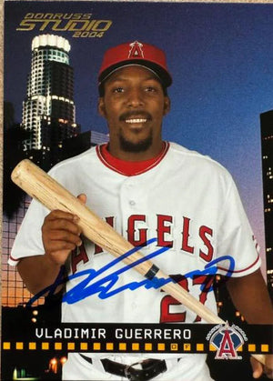 Vladimir Guerrero Signed 2004 Donruss Studio Baseball Card - Anaheim Angels #5