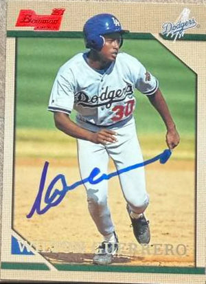 Wilton Guerrero Signed 1996 Bowman Baseball Card - Los Angeles Dodgers #361