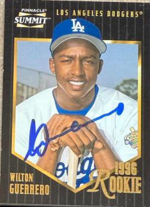 Wilton Guerrero Signed 1996 Pinnacle Summit Baseball Card - Los Angeles Dodgers #180 ROO, RC