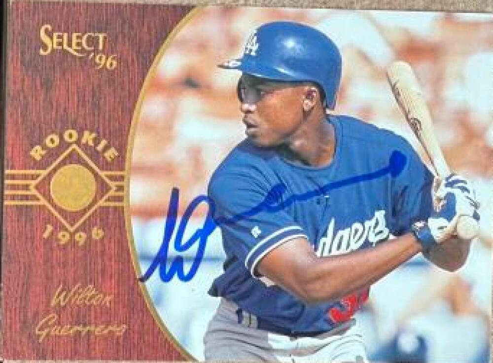 Wilton Guerrero Signed 1996 Score Select Baseball Card - Los Angeles Dodgers #182 SR, RC
