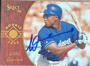 Wilton Guerrero Signed 1996 Score Select Baseball Card - Los Angeles Dodgers #182 SR, RC