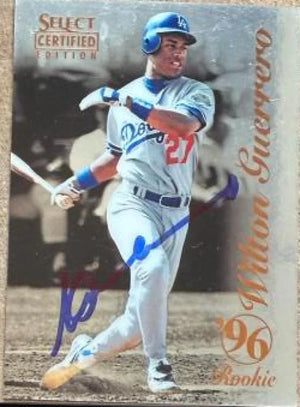 Wilton Guerrero Signed 1996 Score Select Certified Baseball Card - Los Angeles Dodgers #113 ROO, RC