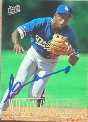 Wilton Guerrero Signed 1996 Fleer Ultra Baseball Card - Los Angeles Dodgers #498 ROO, RC