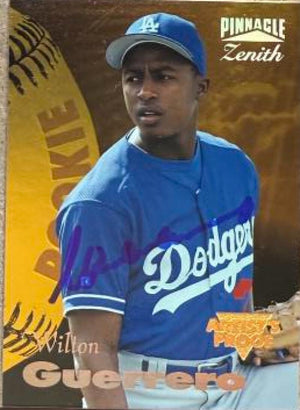 Wilton Guerrero Signed 1996 Zenith Baseball Card - Los Angeles Dodgers #120 ROO, RC
