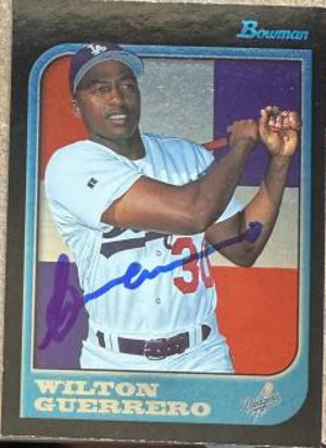 Wilton Guerrero Signed 1997 Bowman International Baseball Card - Los Angeles Dodgers #109