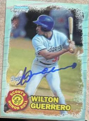 Wilton Guerrero Signed 1997 Bowman Chrome Scout's Honor Roll Baseball Card - Los Angeles Dodgers #SHR 14