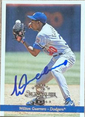 Wilton Guerrero Signed 1997 Donruss Signature Series Baseball Card - Los Angeles Dodgers #56