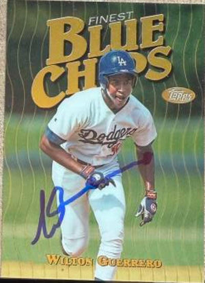 Wilton Guerrero Signed 1997 Topps Finest Baseball Card - Los Angeles Dodgers #339 GOLD