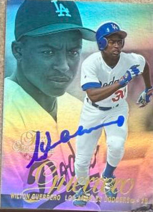 Wilton Guerrero Signed 1997 Flair Showcase Baseball Card - Los Angeles Dodgers #91