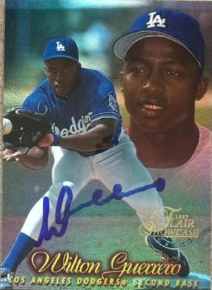 Wilton Guerrero Signed 1997 Flair Showcase - Flair Showcase Row 1 (Grace) Baseball Card - Los Angeles Dodgers #91