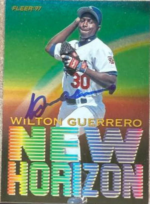 Wilton Guerrero Signed 1997 Fleer - New Horizon Baseball Card - Los Angeles Dodgers #6