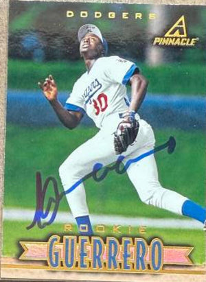Wilton Guerrero Signed 1997 New Pinnacle Baseball Card - Los Angeles Dodgers #168 ROO