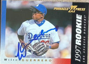 Wilton Guerrero Signed 1997 Pinnacle X-Press Baseball Card - Los Angeles Dodgers #121 ROO