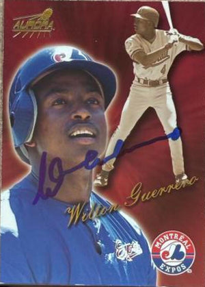 Wilton Guerrero Signed 1999 Pacific Aurora Baseball Card - Montreal Expos #113
