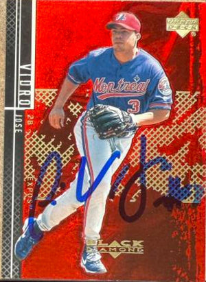 Jose Vidro Signed 2000 Upper Deck Black Diamond Rookie Edition Baseball Card - Montreal Expos #64