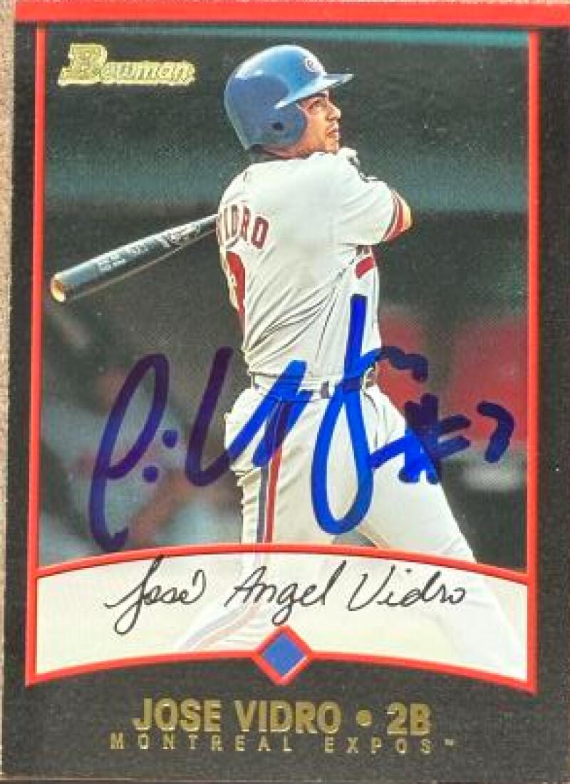 Jose Vidro Signed 2001 Bowman Baseball Card - Montreal Expos #45