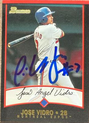 Jose Vidro Signed 2001 Bowman Baseball Card - Montreal Expos #45