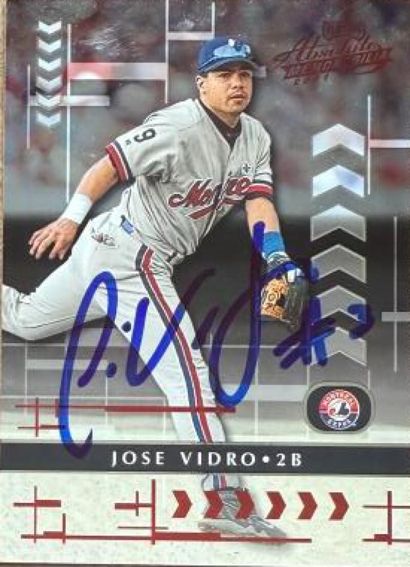 Jose Vidro Signed 2001 Playoff Absolute Memorabilia Baseball Card - Montreal Expos #145
