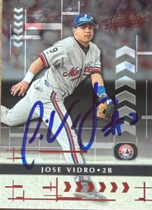 Jose Vidro Signed 2001 Playoff Absolute Memorabilia Baseball Card - Montreal Expos #145