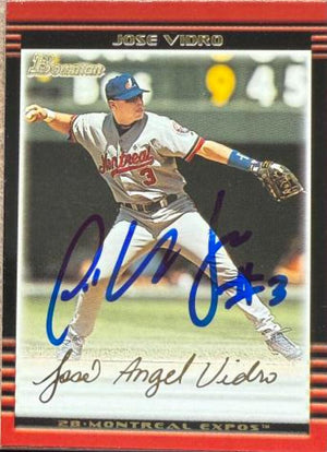 Jose Vidro Signed 2002 Bowman Gold Baseball Card - Montreal Expos #99