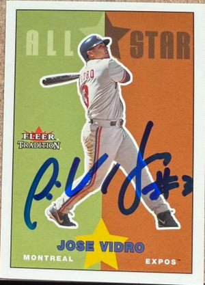 Jose Vidro Signed 2003 Fleer Tradition Update Baseball Card - Montreal Expos #U247 AS