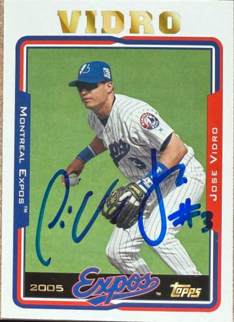 Jose Vidro Signed 2016 Topps Archives Baseball Card 65th Anniversary Edition - Montreal Expos