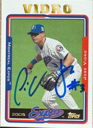 Jose Vidro Signed 2016 Topps Archives Baseball Card 65th Anniversary Edition - Montreal Expos