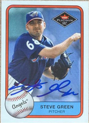 Steve Green Signed 2001 Fleer Platinum Baseball Card - Anaheim Angels