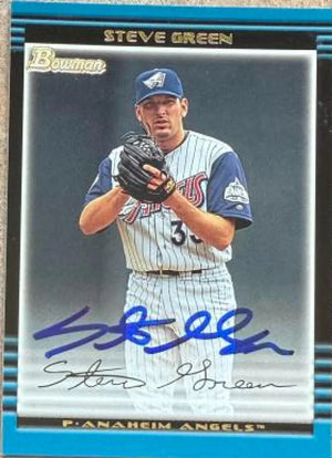 Steve Green Signed 2002 Bowman Baseball Card - Anaheim Angels