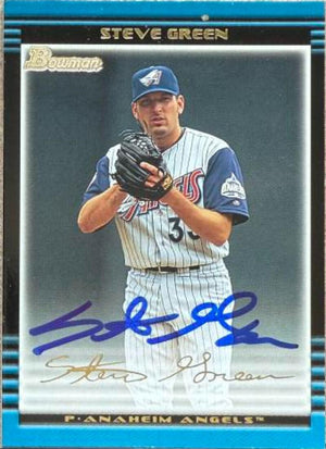 Steve Green Signed 2002 Bowman Gold Baseball Card - Anaheim Angels