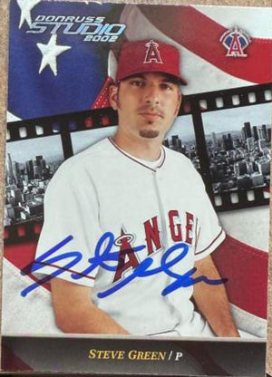Steve Green Signed 2002 Donruss Studio Baseball Card - Anaheim Angels