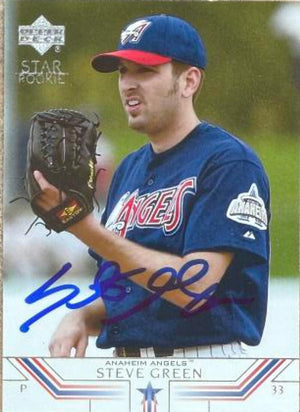 Steve Green Signed 2002 Upper Deck Baseball Card - Anaheim Angels