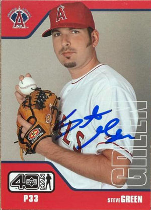 Steve Green Signed 2002 Upper Deck 40-Man Baseball Card - Anaheim Angels