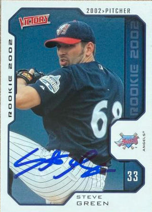 Steve Green Signed 2002 Upper Deck Victory Baseball Card - Anaheim Angels