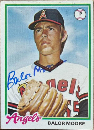 Balor Moore Signed 1978 Topps Baseball Card - California Angels
