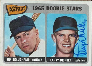 Larry Dierker Signed 1965 Topps Baseball Card - Houston Astros