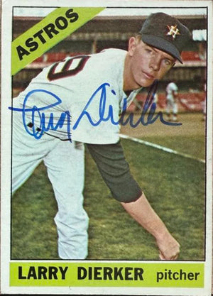 Larry Dierker Signed 1966 Topps Baseball Card - Houston Astros