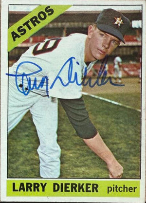 Larry Dierker Signed 1966 Topps Baseball Card - Houston Astros