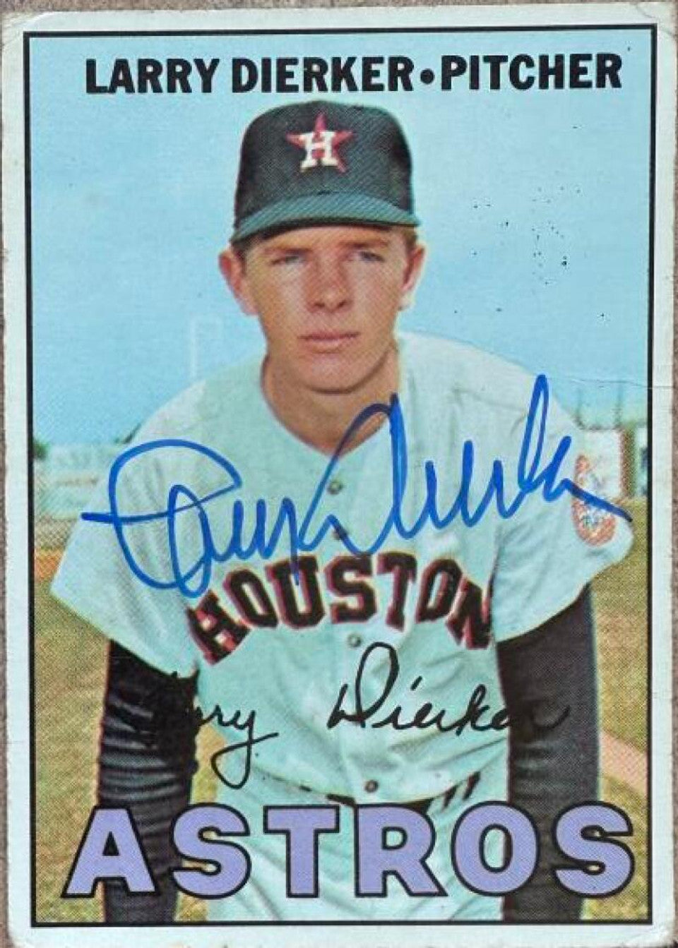 Larry Dierker Signed 1967 Topps Baseball Card - Houston Astros