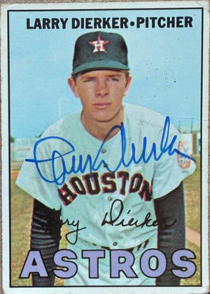 Larry Dierker Signed 1967 Topps Baseball Card - Houston Astros