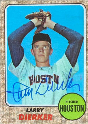 Larry Dierker Signed 1968 Topps Baseball Card - Houston Astros