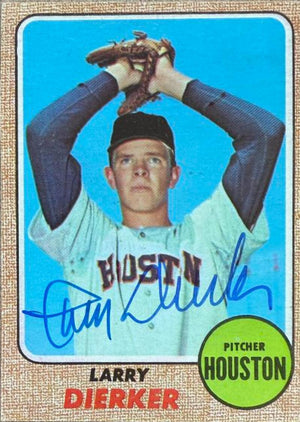 Larry Dierker Signed 1968 Topps Baseball Card - Houston Astros