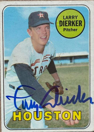 Larry Dierker Signed 1969 Topps Baseball Card - Houston Astros