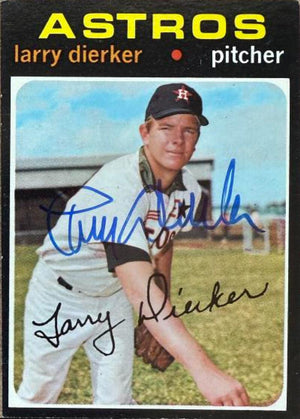 Larry Dierker Signed 1971 Topps Baseball Card - Houston Astros