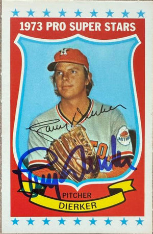 Larry Dierker Signed 1973 Kellogg's Pro Super Stars Baseball Card - Houston Astros